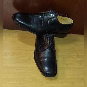 MAGNANNI 8272 MENS BLACK LEATHER CAPTOE LACE-UP OXFORDS SIZE 10.5M MADE IN SPAIN